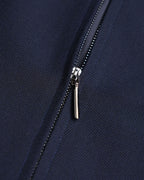 Navy 100% Wool Cavalry Twill Zip Front Dress