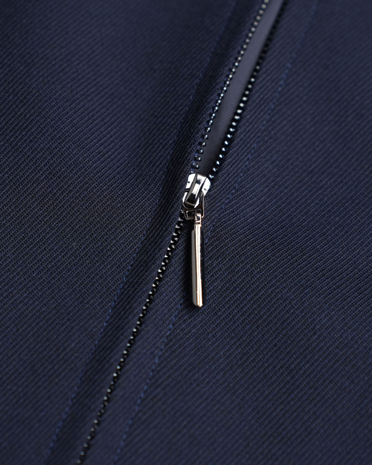 Navy 100% Wool Cavalry Twill Zip Front Dress