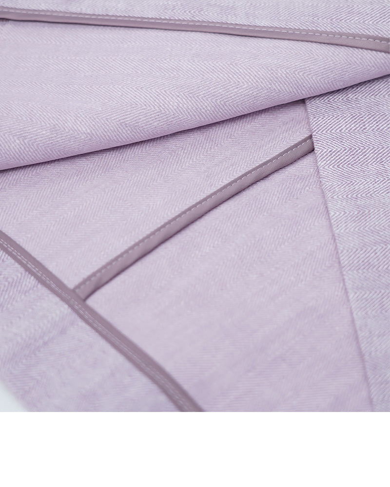 Crystal Purple Collarless Blazer | Patch Pockets Suitpure