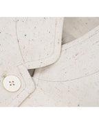 Cotton Twill Mandarin Blazer | Speckled Yarn Texture Suitpure