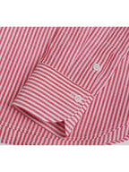 Red Linen Cotton French Collar Blouse Suitpure