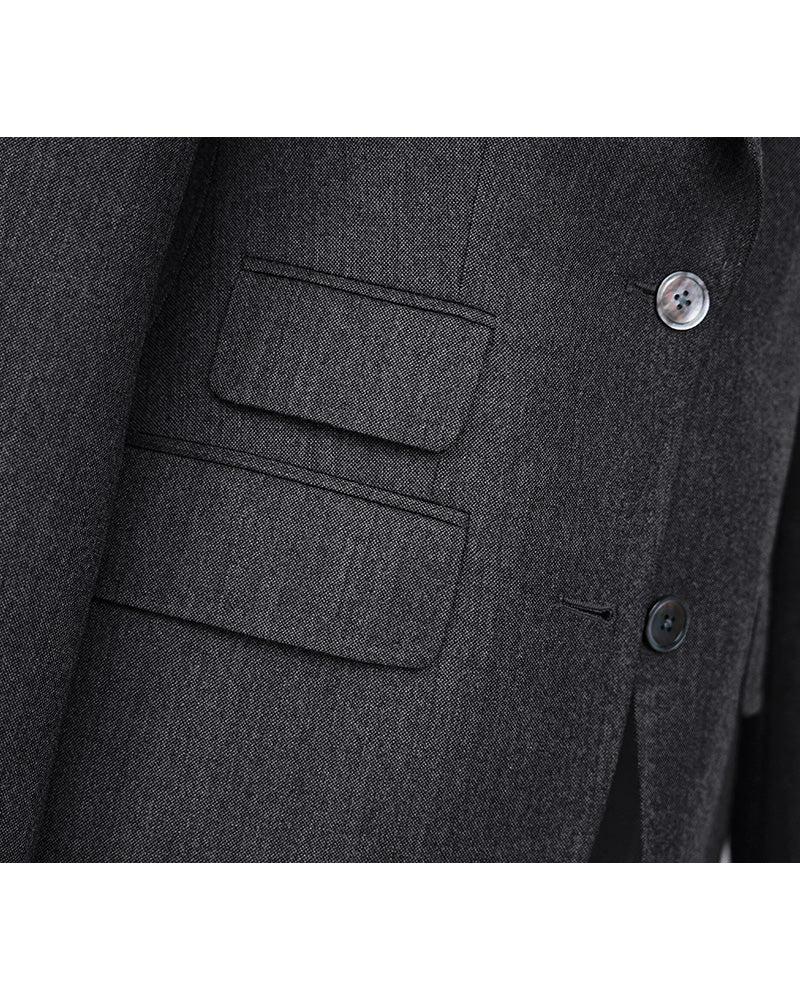 Grey Peak Lapel Wasp Waist Blazer Suitpure