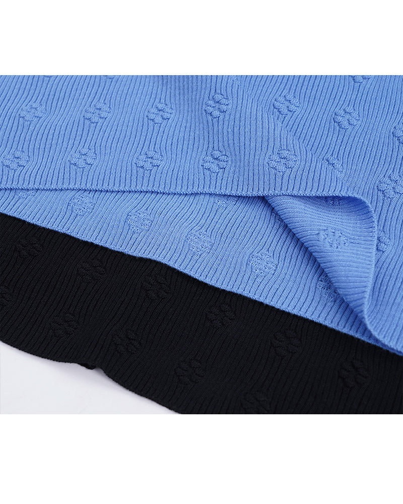 Mock Neck Pullover with Floral Motif | Soft Knit