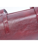 Women Vintage Burgundy Soft Genuine Leather Shoulder Bag Suitpure