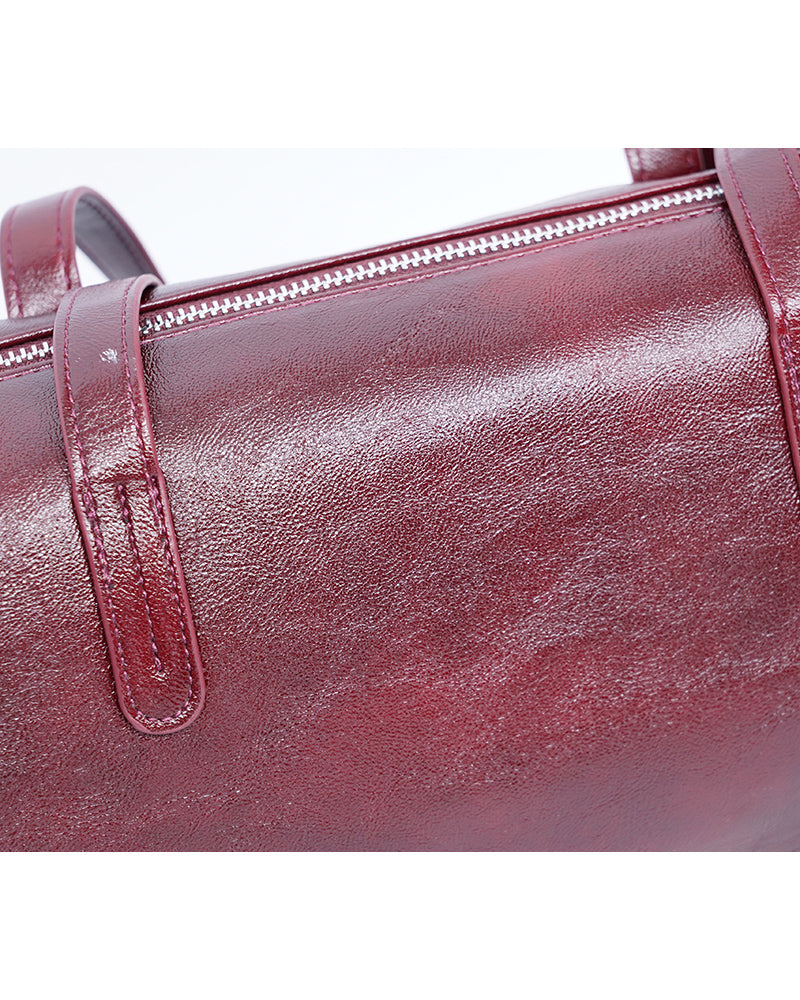 Women Vintage Burgundy Soft Genuine Leather Shoulder Bag Suitpure