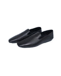 Women Black Shoes Soft Leather Square Toe Slip On Flat Loafers Suitpure