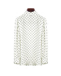 Beige Polka Dot Blouse with Back Tie Detail Suitpure