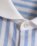 Blue White Stripe Breeze Linen Shirt Suitpure