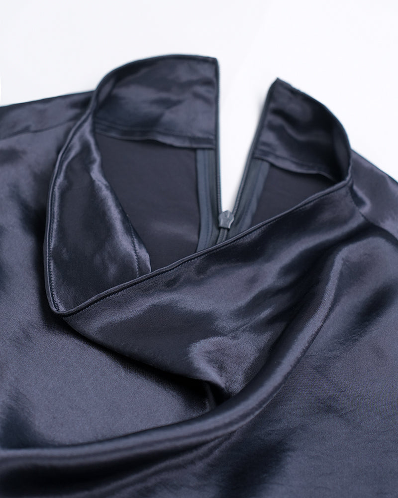 Women Luxury Glossy Satin Office Blouse