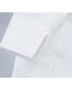 White Textured Lapel Unlined Blazer Suitpure