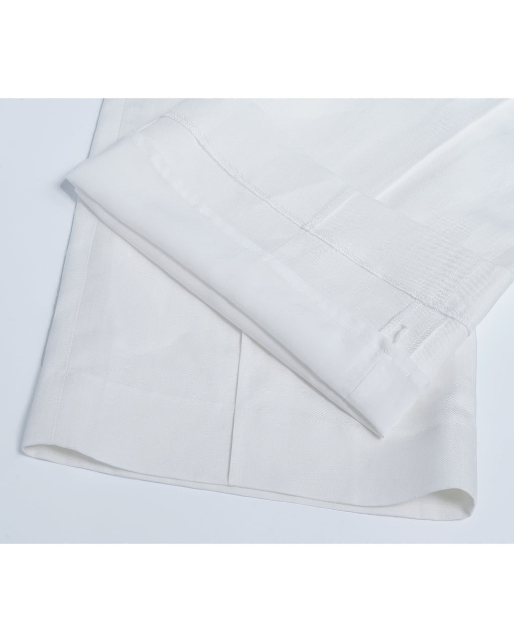 Tencel Linen Women White High Waist Pleated Wide Leg Trousers