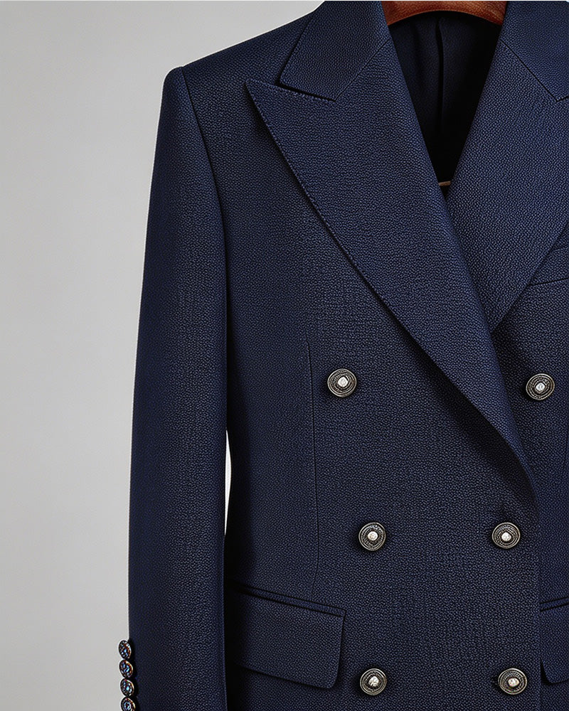 Classic Twill Double-Breasted Blazer Suitpure