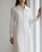 Cotton Sateen Minimalist Shirt Dress Suitpure