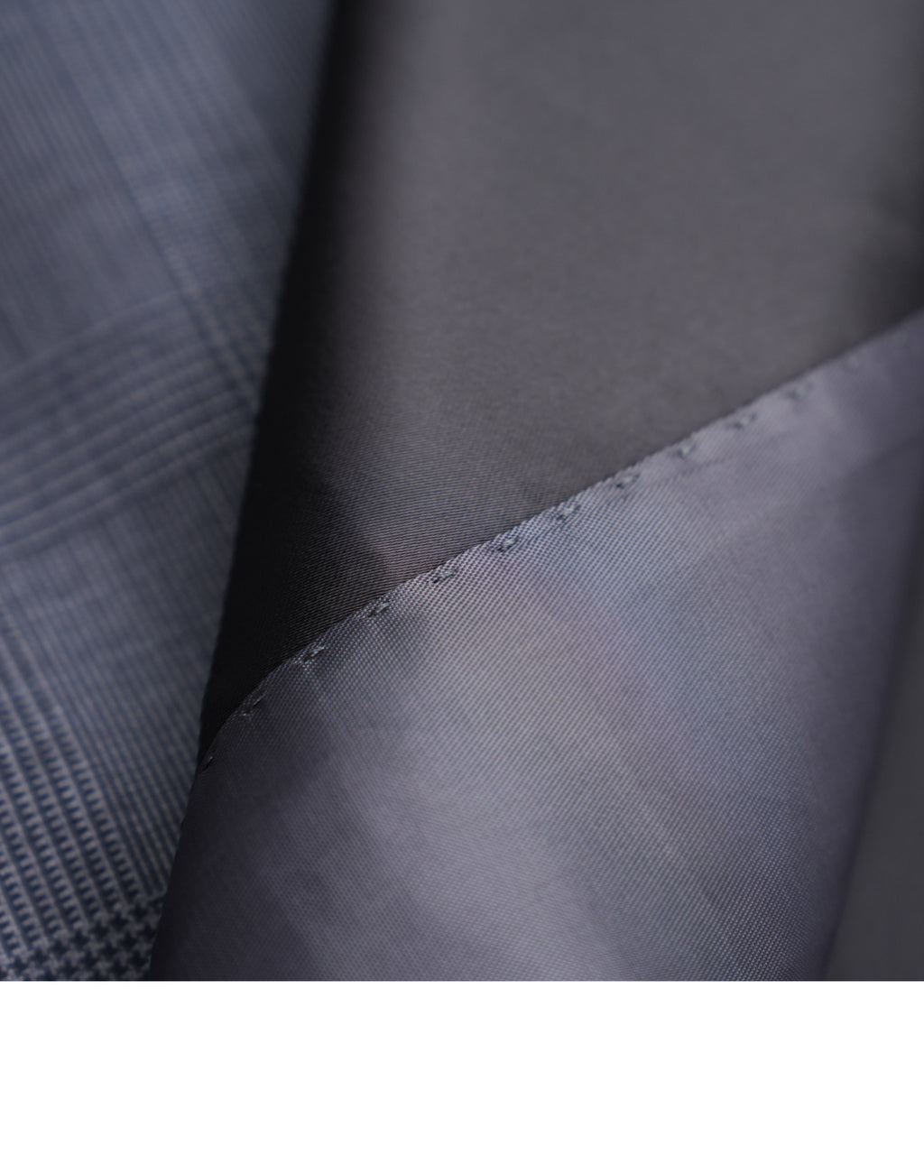 100% Wool Dark Grey Prince of Wales Check Satin‑Trimmed Formal Blazer