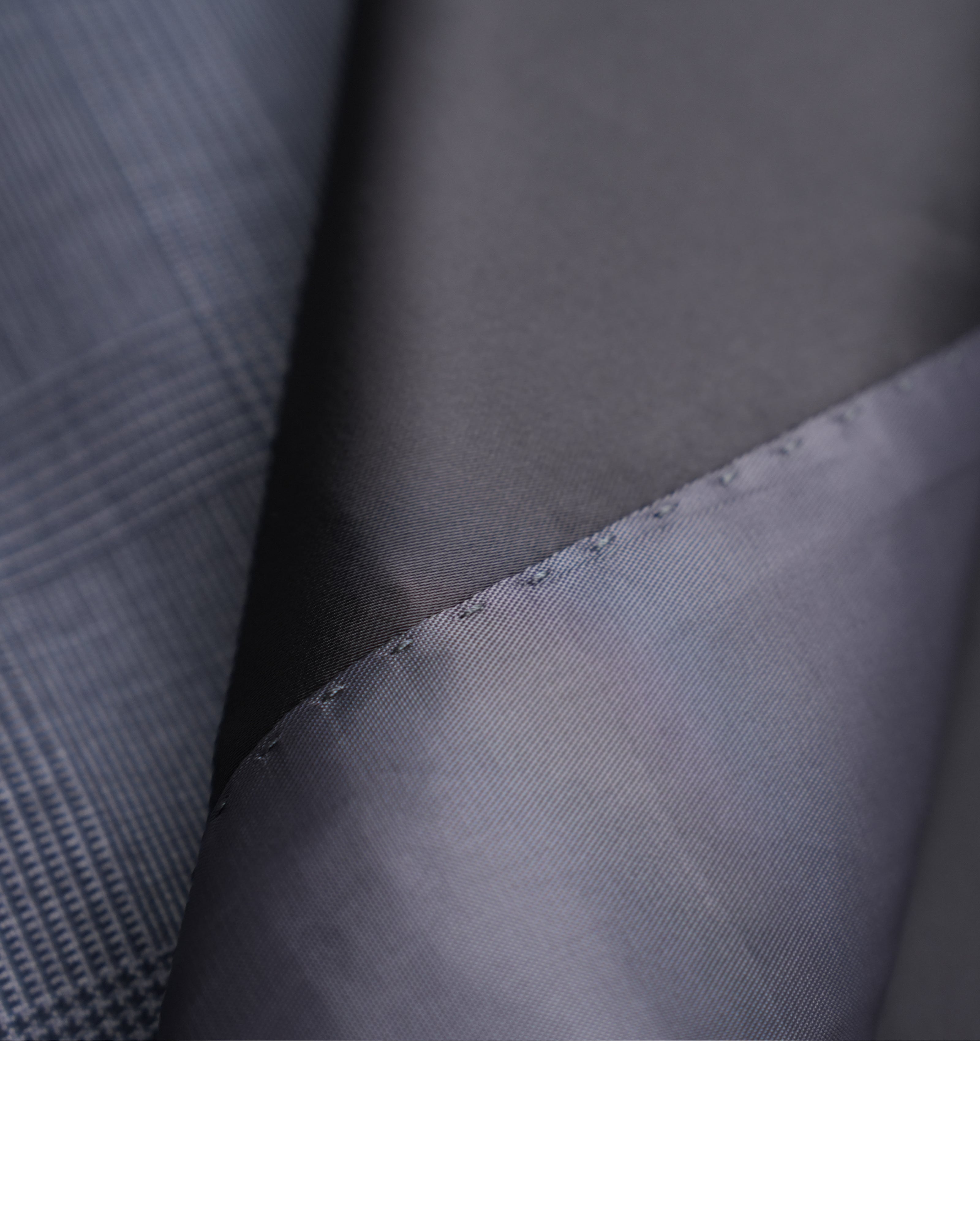100% Wool Dark Grey Prince of Wales Check Satin‑Trimmed Formal Blazer