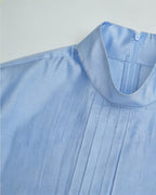 Mandarin Pullover Blouse with Lantern Puff Sleeves Suitpure