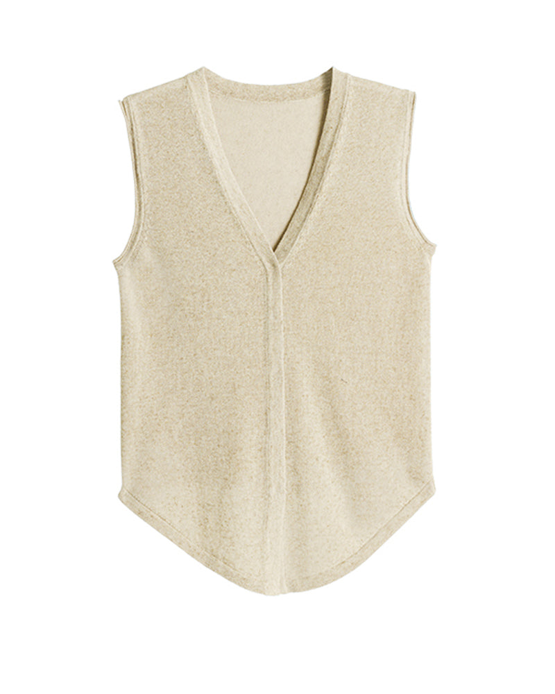 V-Neck Knit Vest for Layering
