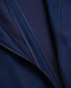 Navy blue stand-up collar zip-up dress