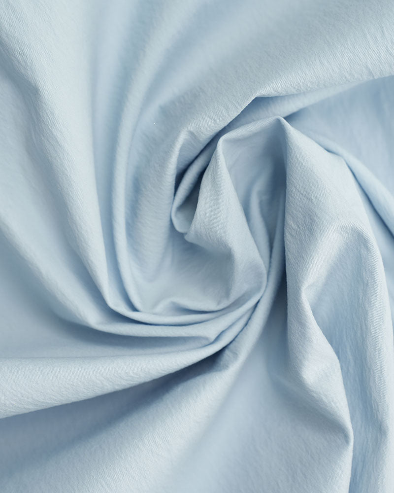 Sky Blue Textured Scarf Collar Blouse