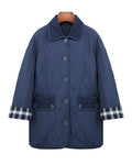 Navy Relaxed Fit Quilted Jacket Suitpure