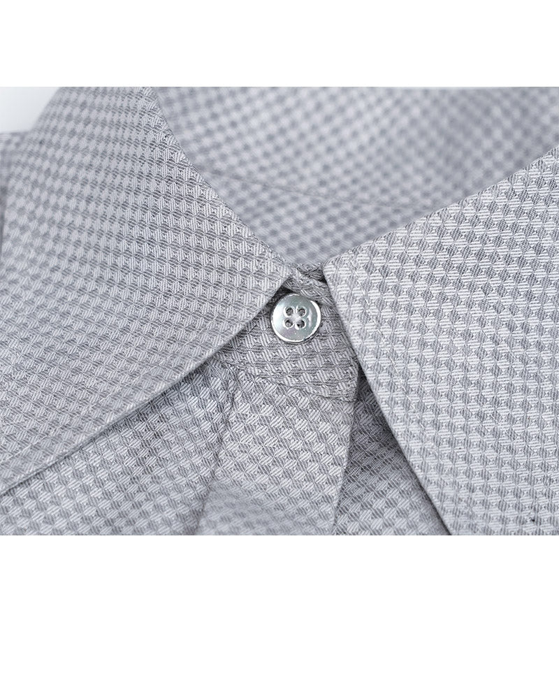 Grey Check Pointed Collar Shirt Suitpure