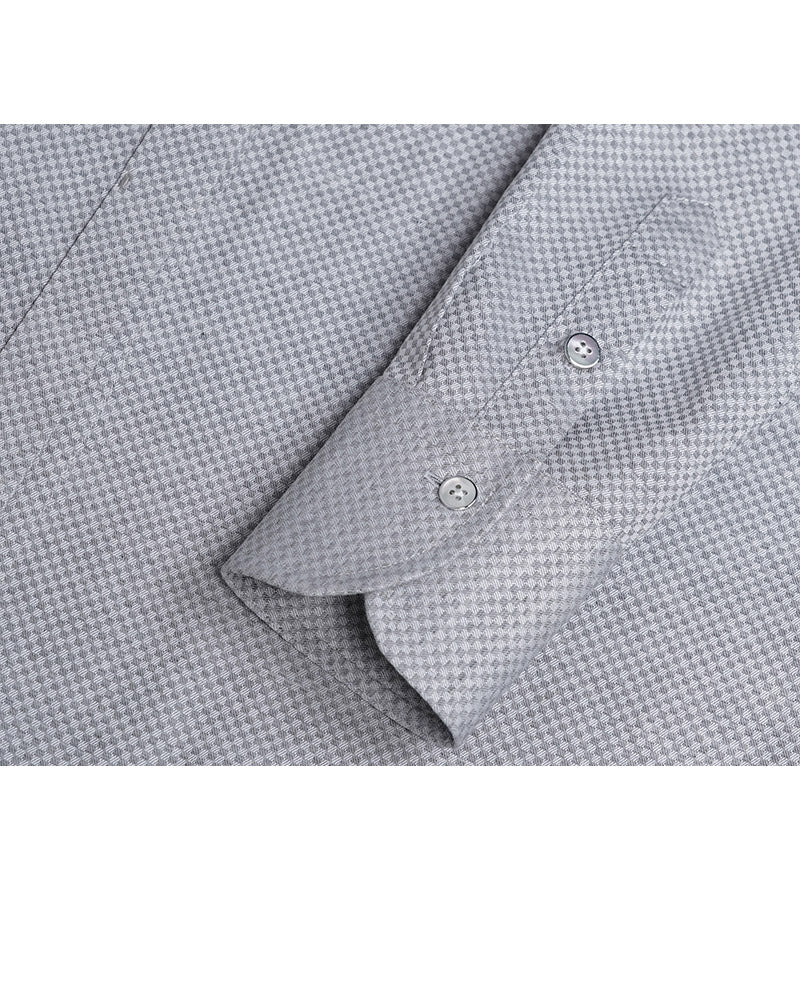 Grey Check Pointed Collar Shirt Suitpure