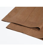 Brown Linen Straight Trousers | Continuous Waistband