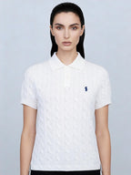 Women's White Short Sleeve Embroidered Top Suitpure