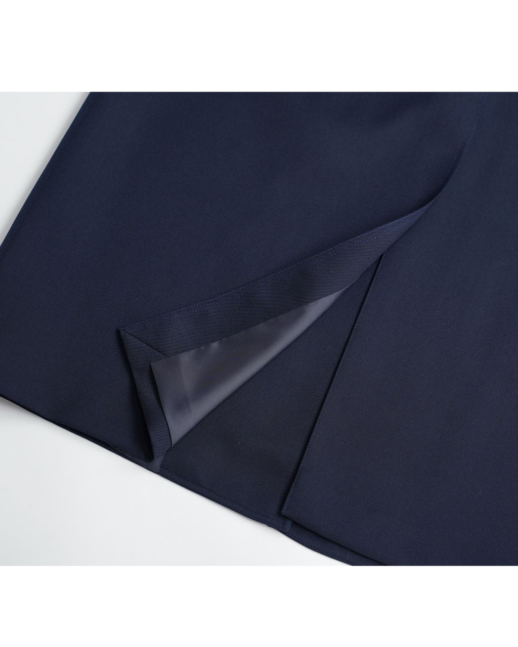 Navy 100% Wool Cavalry Twill Adjustable Waist Trench Coat| 100% Wool