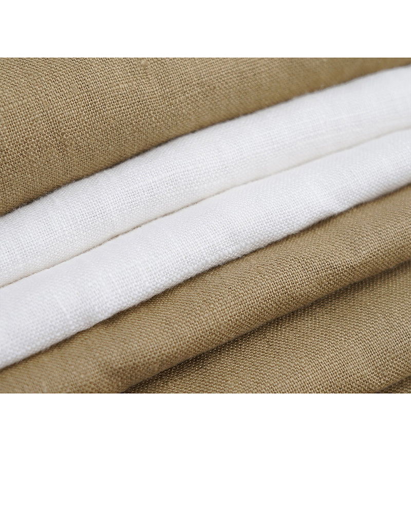Relaxed Fit Linen Cropped Trousers Suitpure