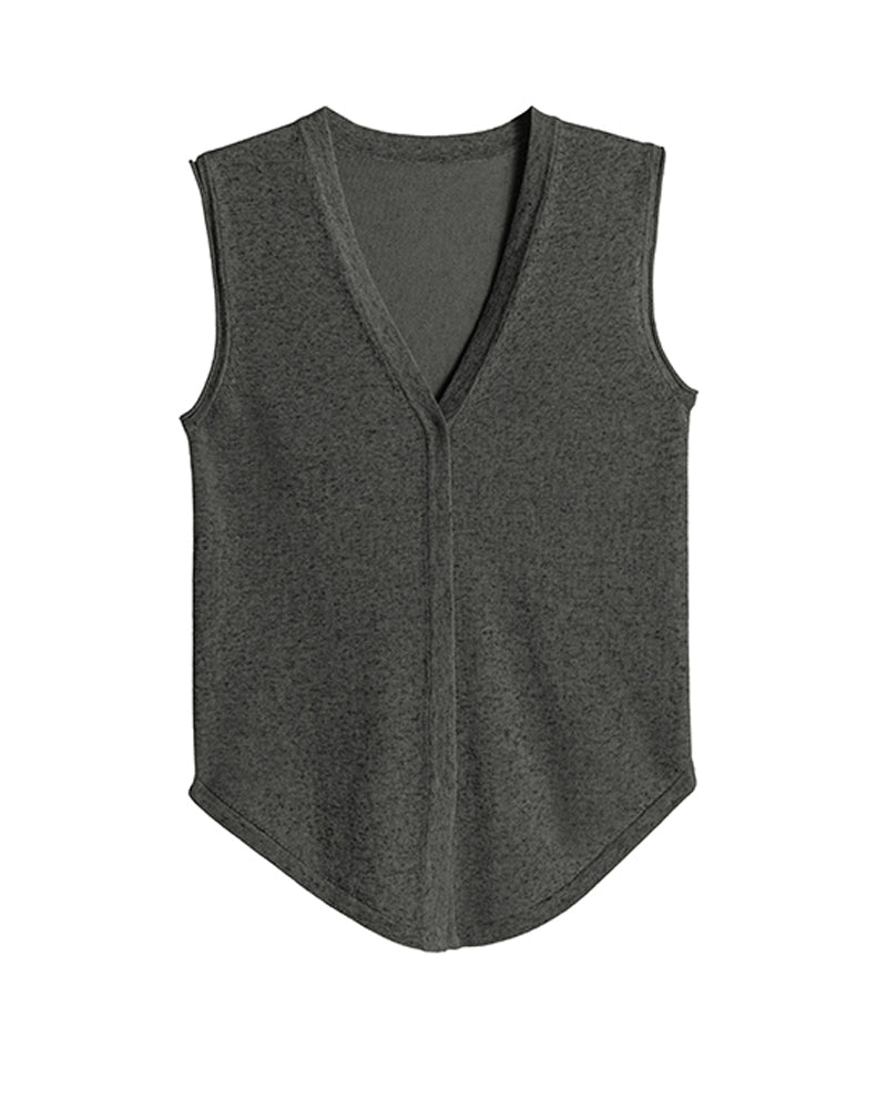 V-Neck Knit Vest for Layering
