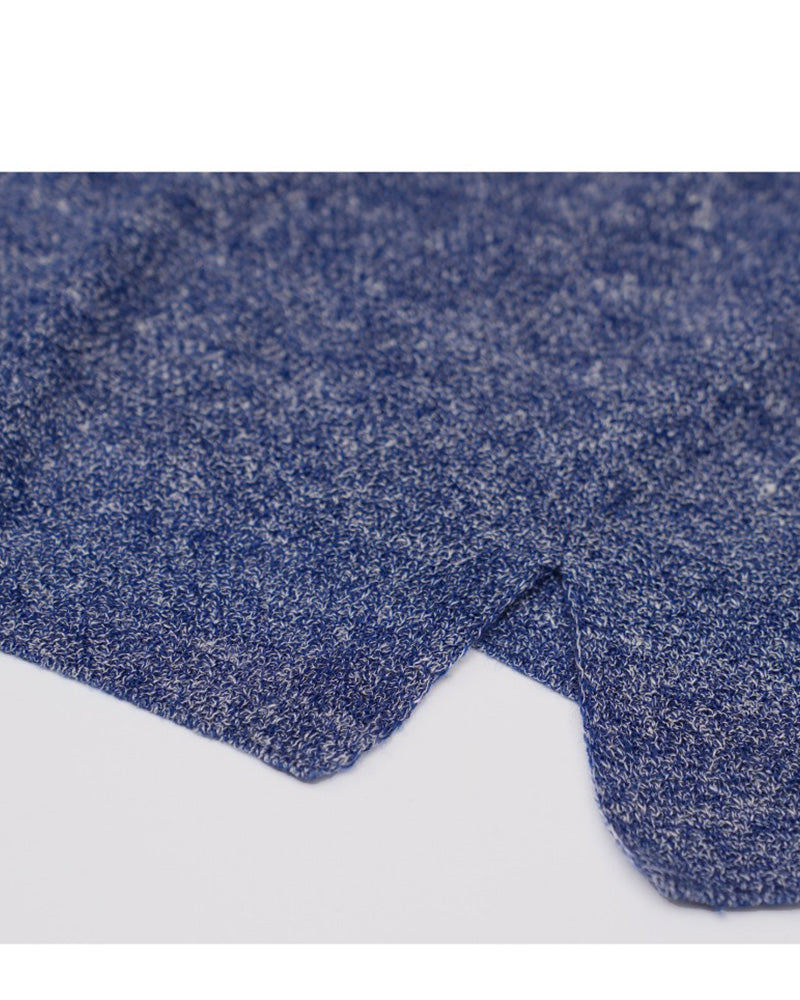 V-Neck Wool Linen Relaxed Knit Short Sleeve Top Suitpure