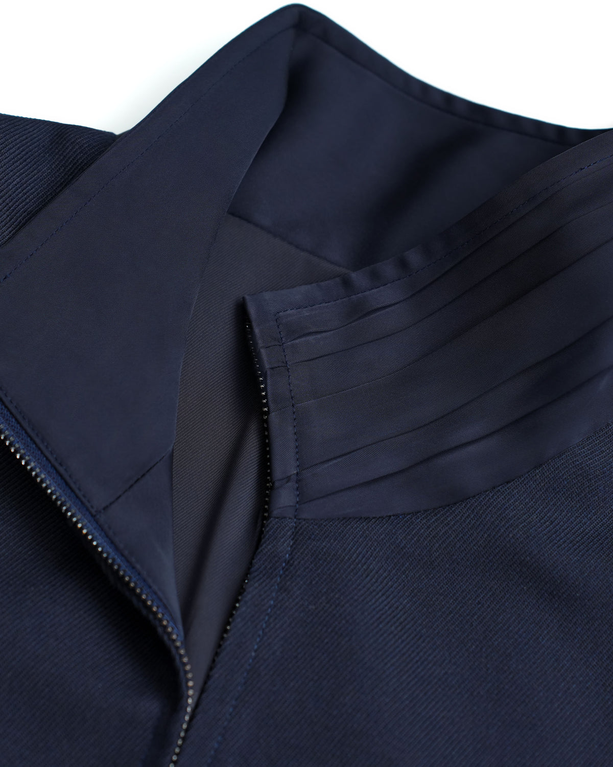 Navy 100% Wool Cavalry Twill Zip Front Dress