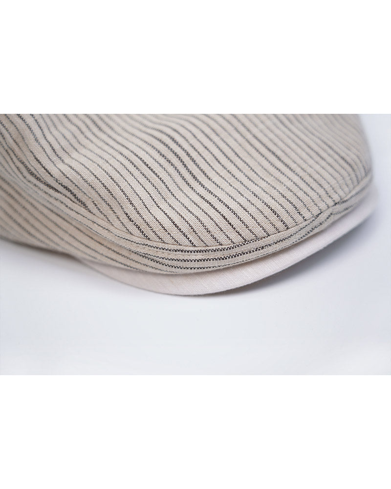 Vintage Striped Cotton Linen Newsboy Cap Suitpure