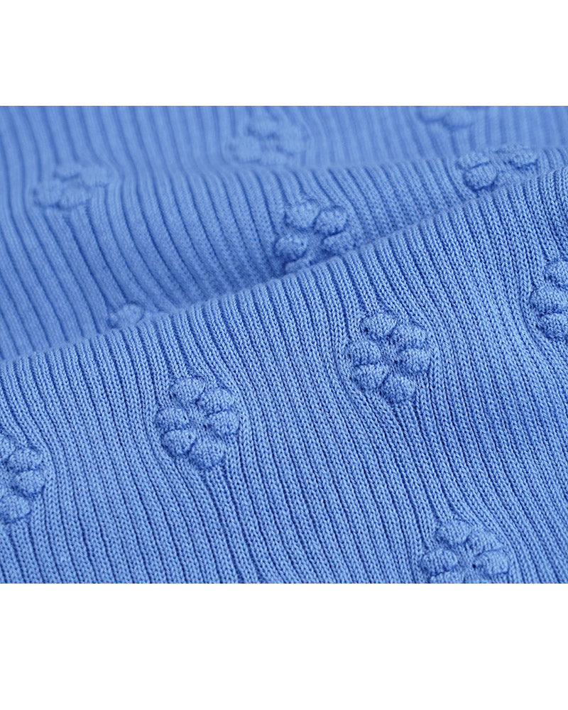 Mock Neck Pullover with Floral Motif | Soft Knit