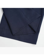Navy 100% Wool Cavalry Twill Straight Trousers with Single Side Pleat | 100% Wool