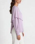 Off-Shoulder Asymmetrical Cape Blouse | Romantic Flowing Suitpure