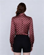 Polka Dot Silk Blouse | Classic Elegance Suitpure