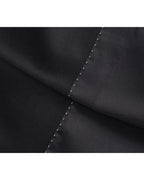 Black 100% Wool Cavalry Twill Double Breasted Blazer | 100% Wool