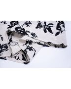 Cotton Linen Blend A-Line Skirt with Jacquard Pattern Suitpure