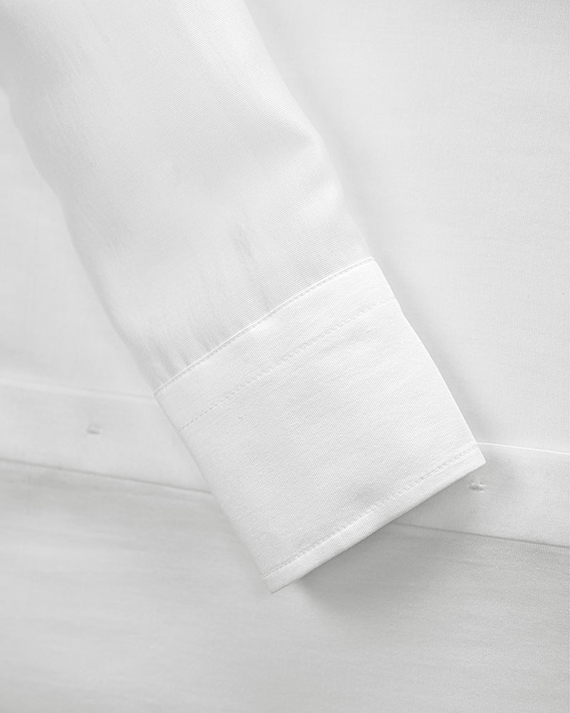 Elegant Bow Neck Tie White Loose Fit Chiffon Blouse Suitpure