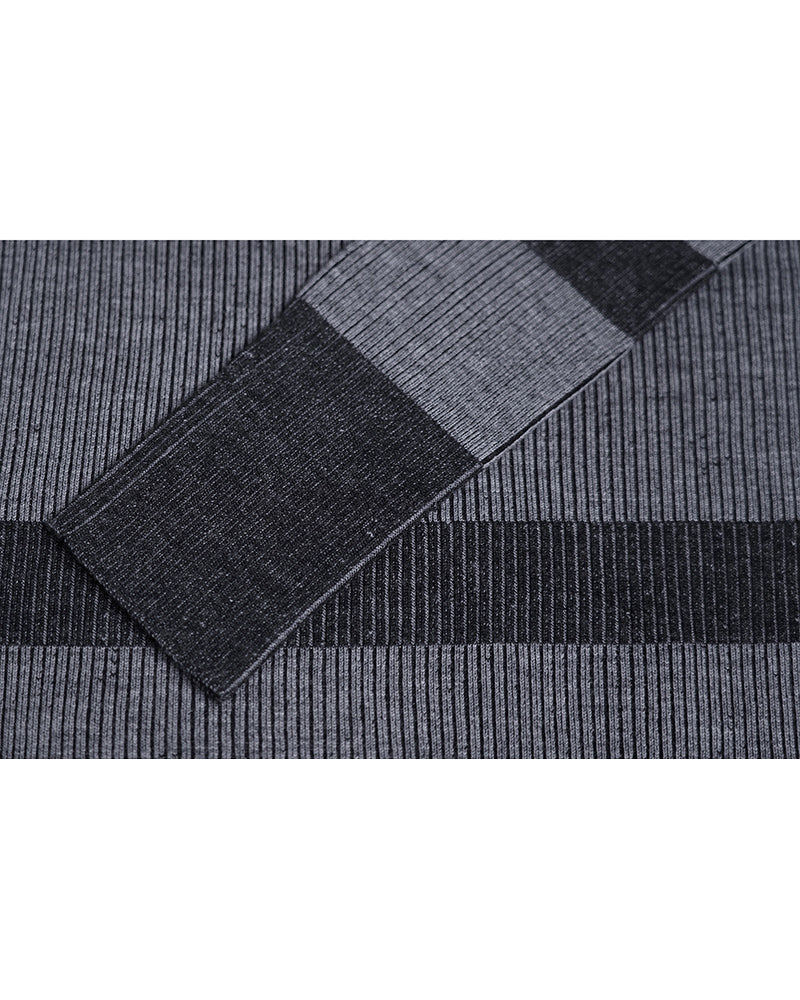 Thick Wool Turtleneck with Horizontal Stripes