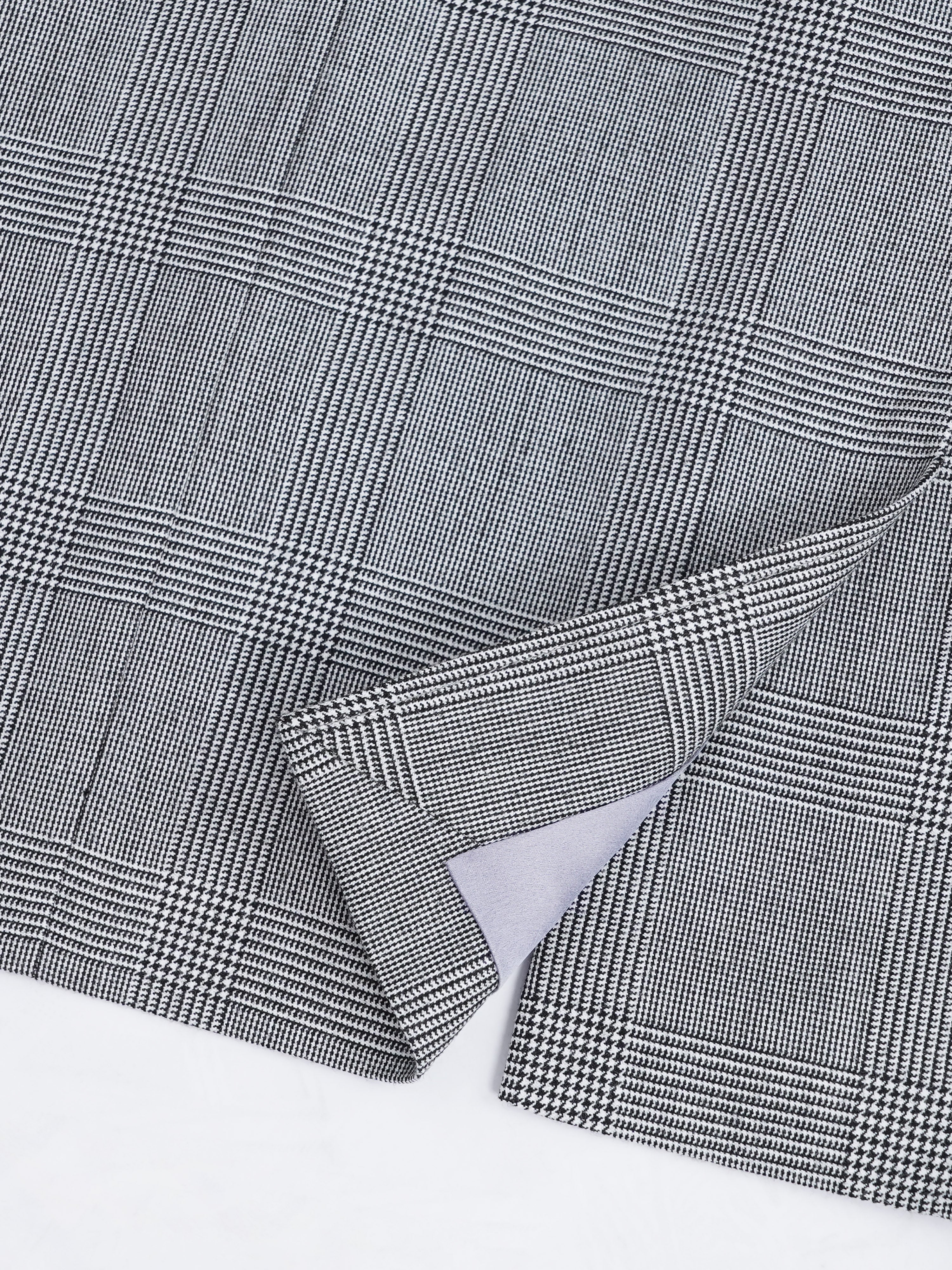 Puer Wool Prince of Wales Check Ladies Oversized Jacket Suitpure