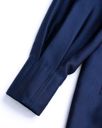 Navy blue stand-up collar zip-up dress