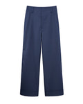Cropped Straight Pants with Woven Texture Suitpure