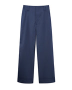 Cropped Straight Pants with Woven Texture Suitpure