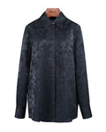 Black Cutout Jacquard Blouse  Minimalist Style Suitpure