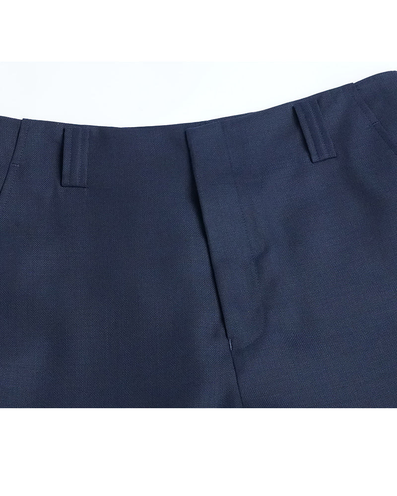 Cropped Straight Pants with Woven Texture Suitpure