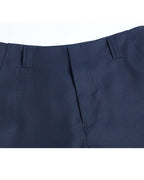 Cropped Straight Pants with Woven Texture Suitpure
