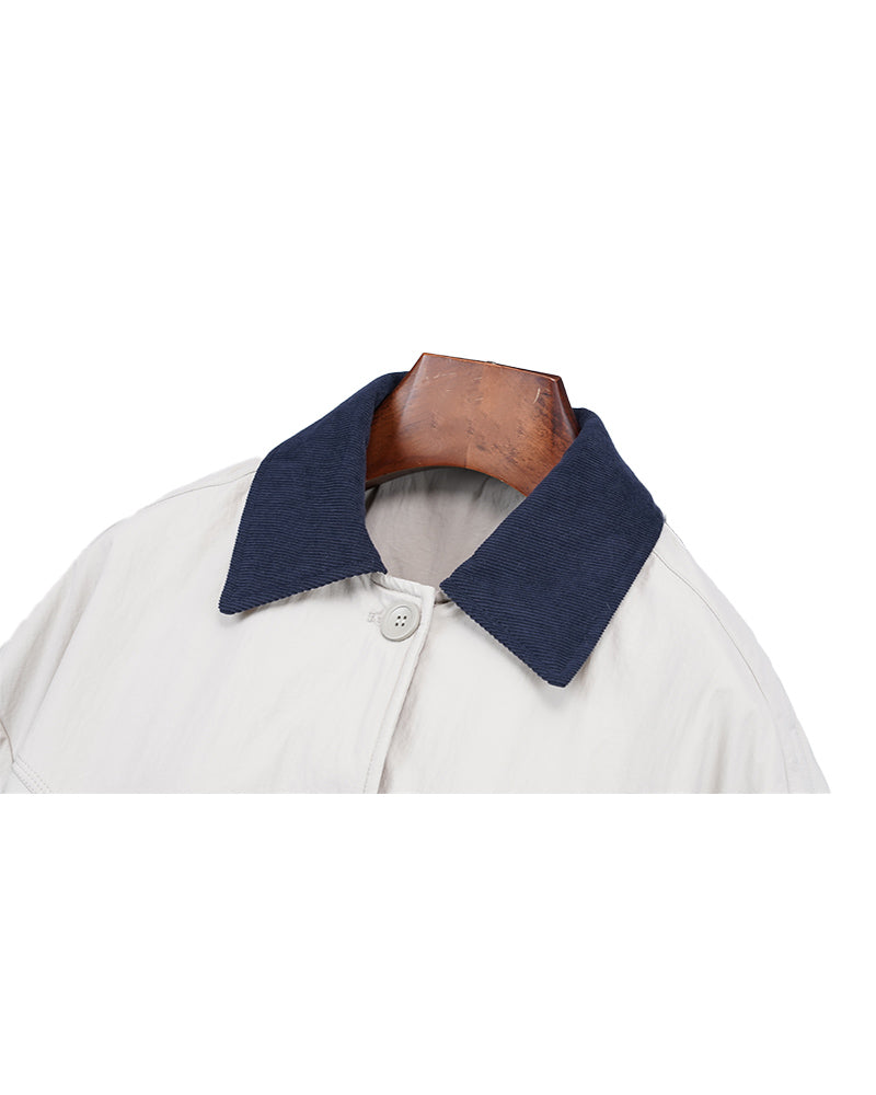 Khaki Color-Block Lightweight Quilted Jacket Suitpure